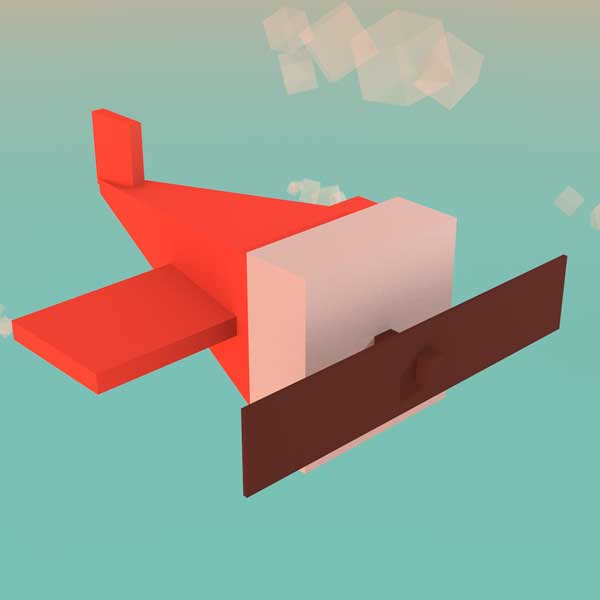 Low poly plane illustration
