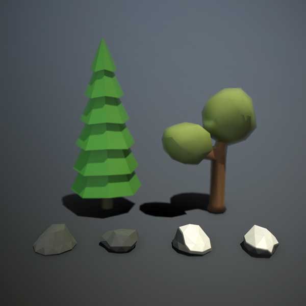 Low poly game props